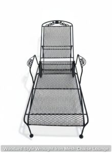 Woodard-Style-Wrought-Iron-Mesh-Chaise-Lounge
