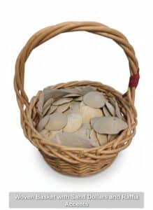 Woven-Basket-with-Sand-Dollars-and-Raffia-Accents