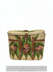 Woven-Straw-Picnic-Basket-with-Floral-Embellishments