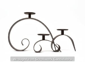 Wrought-Iron-Scrollwork-Candelabra