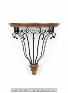 Wrought-Iron-and-Wood-Wall-Shelf