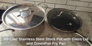 All-Clad-Stainless-Steel-Stock-Pot-with-Glass-Lid-and-GreenPan-Fry-Pan