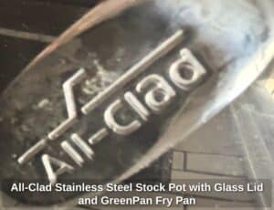 All-Clad-Stainless-Steel-Stock-Pot-with-Glass-Lid-and-GreenPan-Fry-Pan-second-image