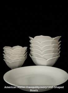 American-Atelier-Tranquility-Ivory-Leaf-Shaped-Bowls