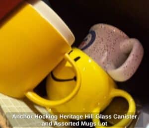 Anchor-Hocking-Heritage-Hill-Glass-Canister-and-Assorted-Mugs-Lot-fourth-image