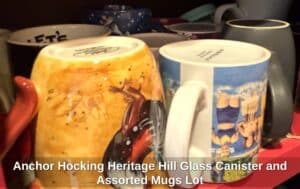 Anchor-Hocking-Heritage-Hill-Glass-Canister-and-Assorted-Mugs-Lot-second-image