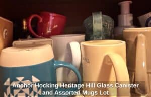 Anchor-Hocking-Heritage-Hill-Glass-Canister-and-Assorted-Mugs-Lot-third-image