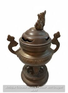 Antique-Chinese-Bronze-Censer-with-Dragon-Motif