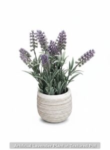 Artificial-Lavender-Plant-in-Textured-Pot