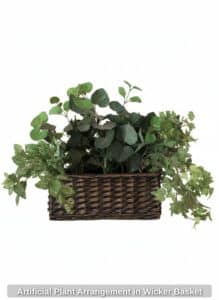 Artificial-Plant-Arrangement-in-Wicker-Basket