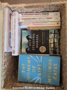 Assorted-Books-in-Wicker-Basket