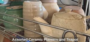 Assorted-Ceramic-Planters-and-Teapot