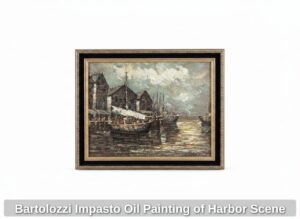 Bartolozzi-Impasto-Oil-Painting-of-Harbor-Scene