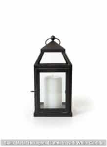 Black-Metal-Hexagonal-Lantern-with-White-Candle