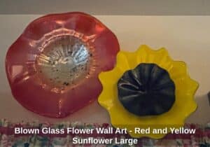 Blown-Glass-Flower-Wall-Art-Red-and-Yellow-Sunflower-Large