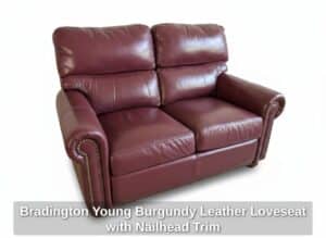 Bradington-Young-Burgundy-Leather-Loveseat-with-Nailhead-Trim