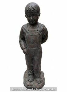 Bronze-Statue-of-a-Boy-in-Overalls