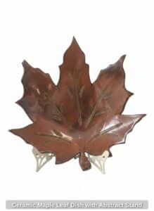 Ceramic-Maple-Leaf-Dish-with-Abstract-Stand