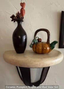 Ceramic-Pumpkin-Teapot-and-Bud-Vase-Set