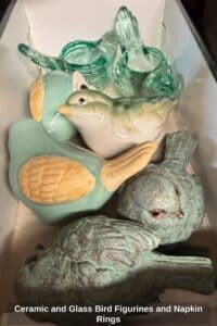 Ceramic-and-Glass-Bird-Figurines-and-Napkin-Rings