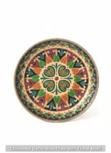Cloisonn-Decorative-Plate-with-Floral-Motif