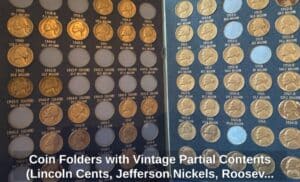 Coin-Folders-with-Vintage-Partial-Contents-Lincoln-Cents-Jefferson-Nickels-Roosevelt-Dimes-Kennedy-Half-Dollars-Indian-Head-Cents-Mercury-Dimes-second-image