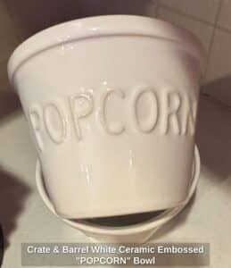 Crate-Barrel-White-Ceramic-Embossed-POPCORN-Bowl