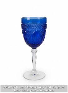 Cristal-DArques-Antique-Ruby-and-Sapphire-Blue-Cut-Crystal-Wine-Goblets-third-image