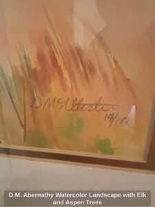 D.M.-Abernathy-Watercolor-Landscape-with-Elk-and-Aspen-Trees-third-image