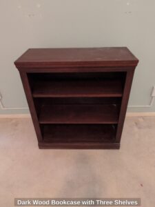 Dark-Wood-Bookcase-with-Three-Shelves