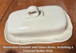 Decorative-Ceramic-and-Glass-Items-including-a-Covered-Butter-Dish-second-image