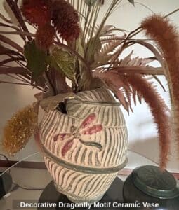 Decorative-Dragonfly-Motif-Ceramic-Vase