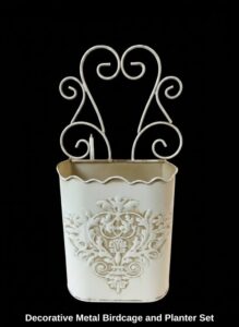 Decorative-Metal-Birdcage-and-Planter-Set-second-image
