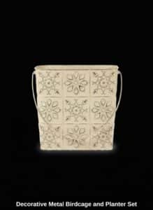 Decorative-Metal-Birdcage-and-Planter-Set-third-image