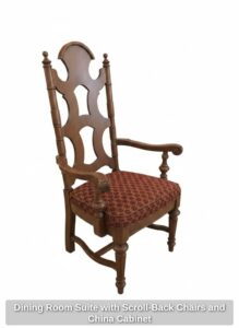 Dining-Room-Suite-with-Scroll-Back-Chairs-and-China-Cabinet-fourth-image