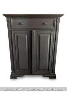 Distressed-Gray-Two-Door-Cabinet-with-Drawer
