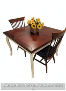 Drop-Leaf-Dining-Table-and-Spindle-Back-Chairs-Set