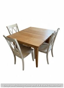 Drop-Leaf-Dining-Table-and-X-Back-Chairs-Set