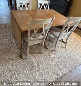 Drop-Leaf-Dining-Table-and-X-Back-Chairs-Set-second-image