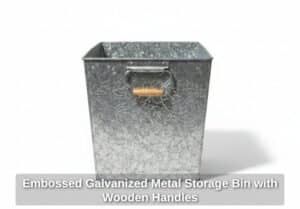 Embossed-Galvanized-Metal-Storage-Bin-with-Wooden-Handles