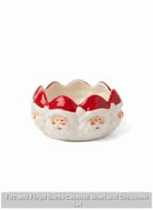 Fitz-and-Floyd-Santa-Ceramic-Bowl-and-Ornament-Set