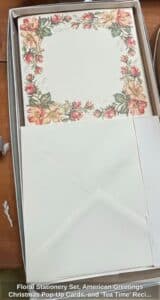 Floral-Stationery-Set-American-Greetings-Christmas-Pop-Up-Cards-and-Tea-Time-Recipe-Book