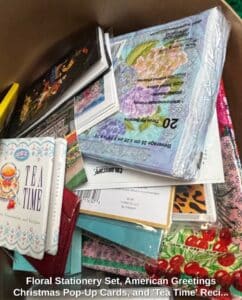 Floral-Stationery-Set-American-Greetings-Christmas-Pop-Up-Cards-and-Tea-Time-Recipe-Book-second-image