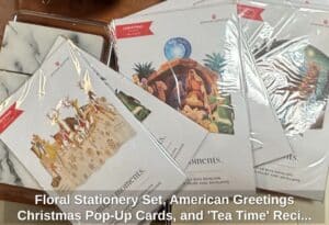 Floral-Stationery-Set-American-Greetings-Christmas-Pop-Up-Cards-and-Tea-Time-Recipe-Book-third-image