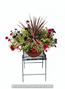 Flower-Planter-with-Metal-Stand