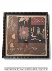 Framed-Antique-Anatolian-Kilim-Fragment