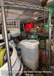 Gardening-Supplies-and-Metal-Storage-Shelving-Unit
