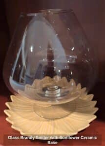 Glass-Brandy-Snifter-with-Sunflower-Ceramic-Base
