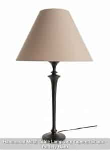 Hammered-Metal-Table-Lamp-with-Tapered-Shade-Pottery-Barn