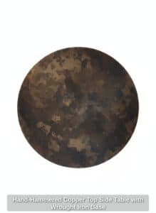 Hand-Hammered-Copper-Top-Side-Table-with-Wrought-Iron-Base-second-image